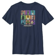 Boy's Minecraft Character Boxes Graphic Tee Navy Blue X Large